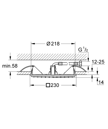 Grohe Rainshower Aqua Gömme Tavan Duşu 23X23 cm – 26883000 - Thumbnail
