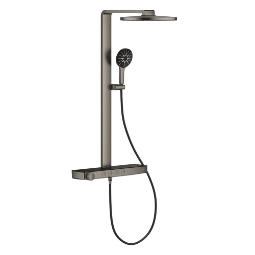 Grohe Rainshower Aqua Pure Duvara Monte Termostatik Bataryalı Duş Sistemi Br.Hard Graphite – 100964AL00 - Thumbnail