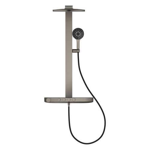 Grohe Rainshower Aqua Pure Duvara Monte Termostatik Bataryalı Duş Sistemi Br.Hard Graphite – 100964AL00 - Thumbnail