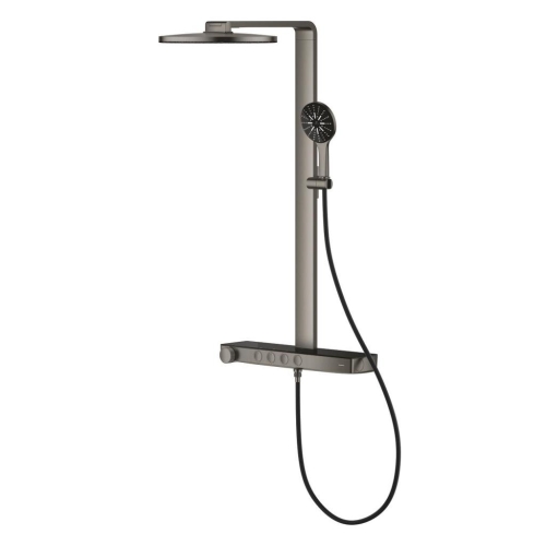 Grohe Rainshower Aqua Pure Duvara Monte Termostatik Bataryalı Duş Sistemi Br.Hard Graphite – 100964AL00 - Thumbnail