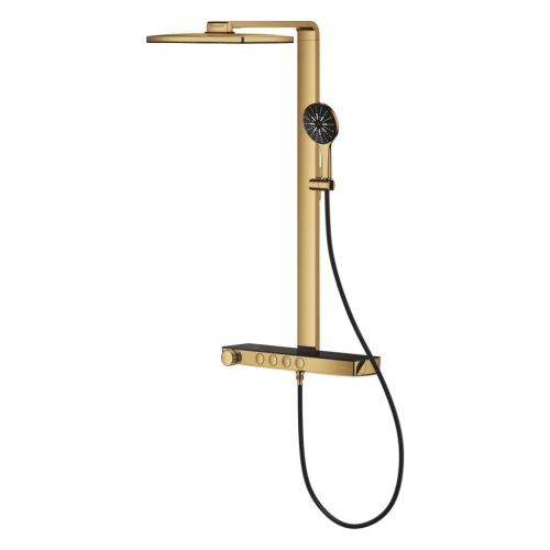 Grohe Rainshower Aqua Pure Duvara Monte Termostatik Bataryalı Duş Sistemi Cool Sunrise - 100961GL00 - Thumbnail