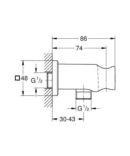 Grohe Rainshower Duş Çıkış Dirseği El Duş Askılı Hard Graphite – 26659A00 - Thumbnail