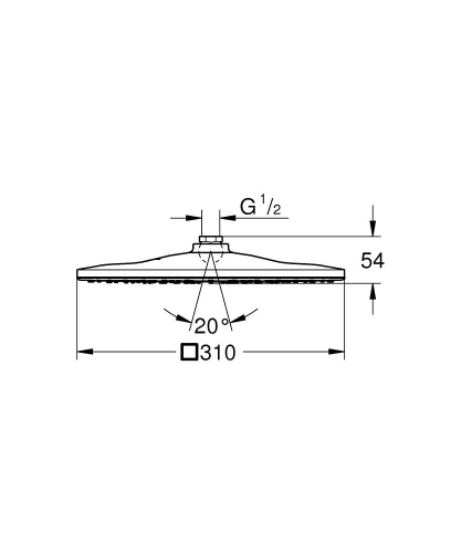 Grohe Rainshower Mono 310 Cube Tepe Duşu 1 Akışlı Krom-Beyaz- 26568LS0 - 4
