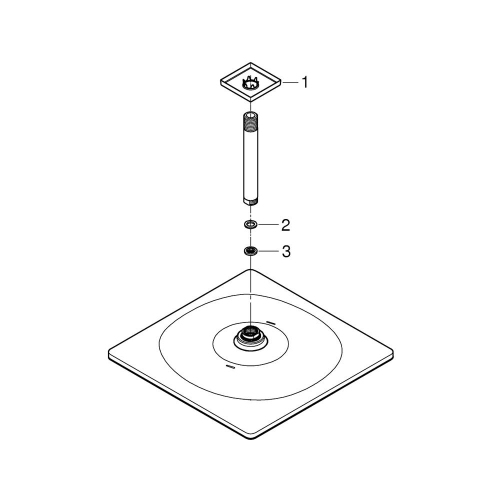 Grohe Rainshower Mono 310 Cube Tepe Duşu Seti 142 Mm, Tek Akışlı Brushed Cool Sunrise - 26566GN0 - Thumbnail