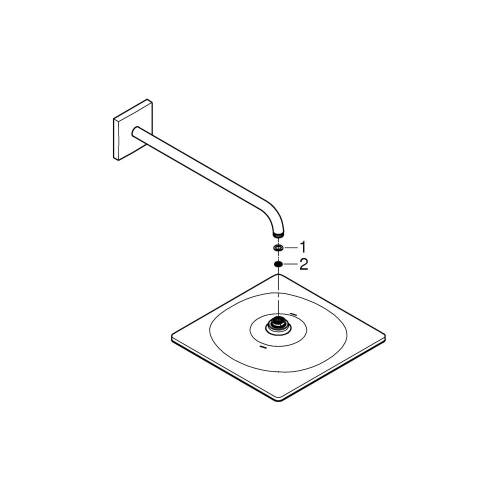 Grohe Rainshower Mono 310 Cube Tepe Duşu Seti 422 Mm, Tek Akışlı Brushed Cool Sunrise - 26564GN0 - Thumbnail