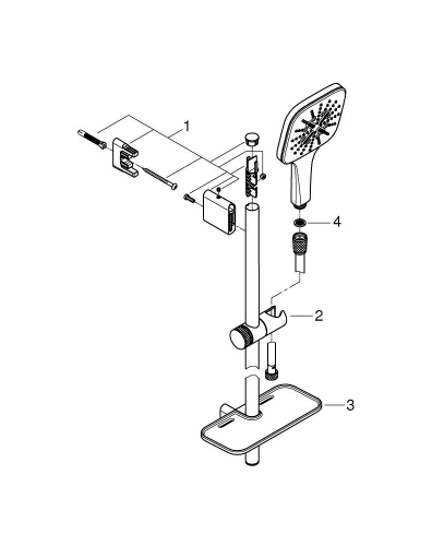 Grohe Rainshower Smart Active 130 Cube Sürgülü Duş Seti 3 Akışlı - 26587000 - Thumbnail