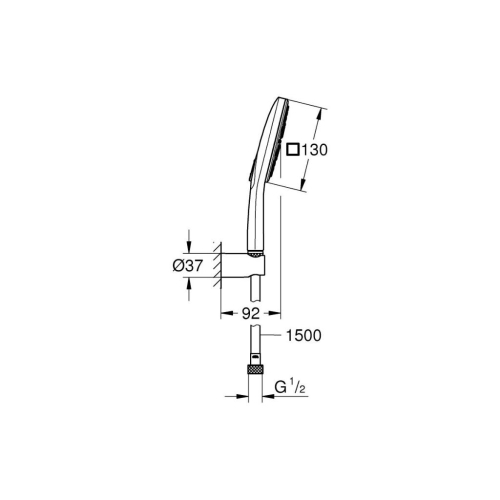 Grohe Rainshower Smartactive 130 Cube Duşu Seti 3 Akışlı - 26589000 - Thumbnail