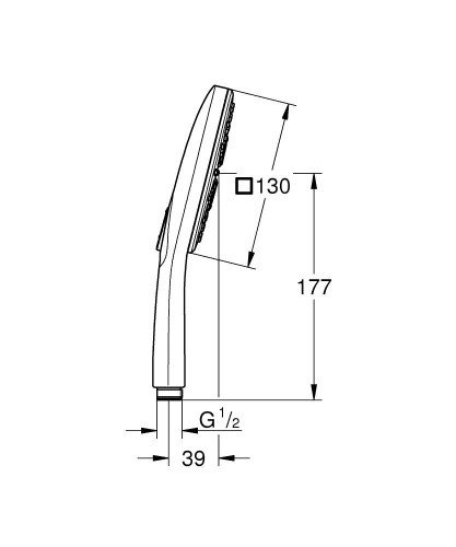 Grohe Rainshower Smartactive 130 Cube El Duşu 3 Akışlı Hard Graphite – 26582A00 - Thumbnail