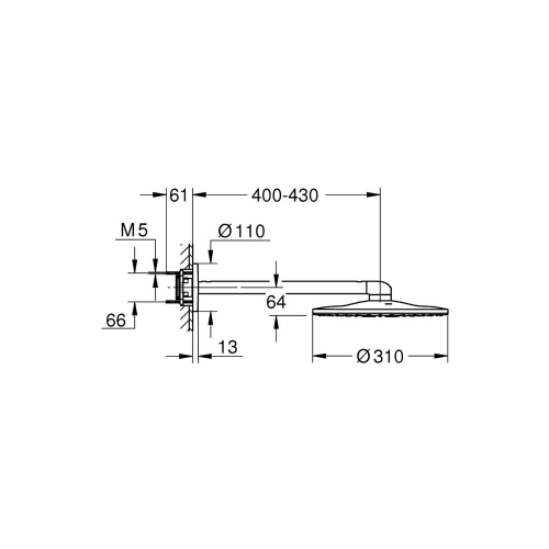 Grohe Rainshower Smartactive 310 Tepe Duşu Seti 430 Mm, 2 Akışlı Brushed Warm Sunset - 26475DL0 - Thumbnail
