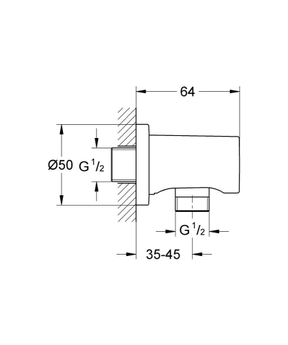 Grohe Rainshower® Su Çıkış Dirseği Brushed Hard Graphite - 27057AL0 - 2