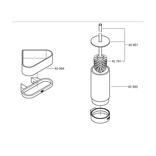 Grohe Selection Banyo Tutamağı Brushed Hard Graphite - 41064AL0 - Thumbnail