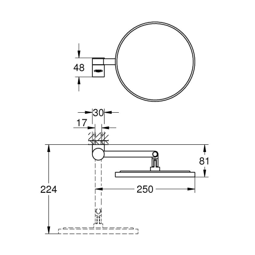 Grohe Selection Makyaj Aynası 41077000 - Thumbnail