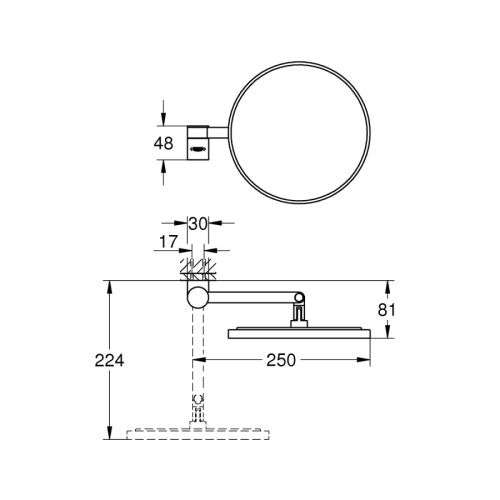 Grohe Selection Makyaj Aynası Brushed Warm Sunset – 41077DL0 - 3