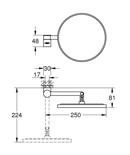 Grohe Selection Makyaj Aynası Brushed Warm Sunset – 41077DL0 - 5