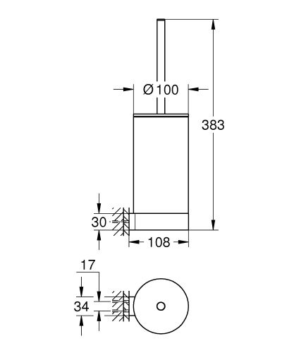 Grohe Selection Tuvalet Fırçası Seti Brushed Warm Sunset – 41076DL0 - Thumbnail