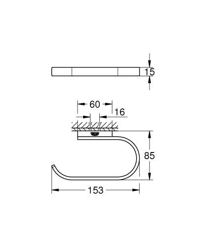 Grohe Selection Tuvalet Kağıtlığı Hard Graphite – 41068A00 - Thumbnail