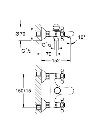 Grohe Sinfonia Banyo Bataryası 25030000 - Thumbnail