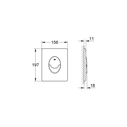 Grohe Skate Air Kumanda Paneli Mat Siyah - 38505KF0 - Thumbnail