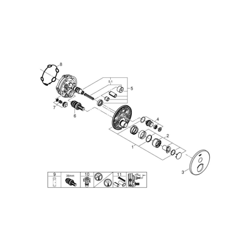 Grohe Smartcontrol Tek Valfli Akış Kontrollü Ankastre Duş Bataryası - 29144000 - 3