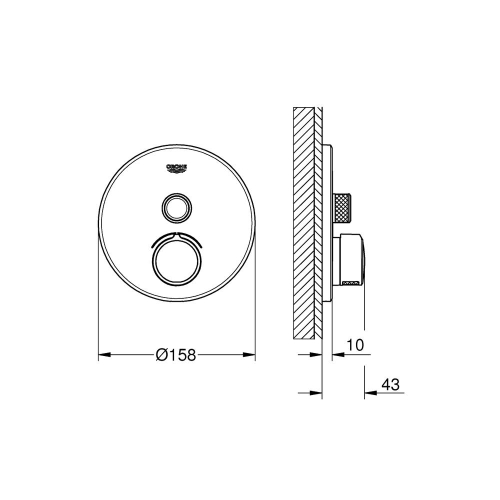 Grohe Smartcontrol Tek Valfli Akış Kontrollü Ankastre Duş Bataryası - 29144000 - 5