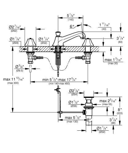 Grohe Somerset 3 Delikli Lavabo Bataryası - 20133000 - Thumbnail