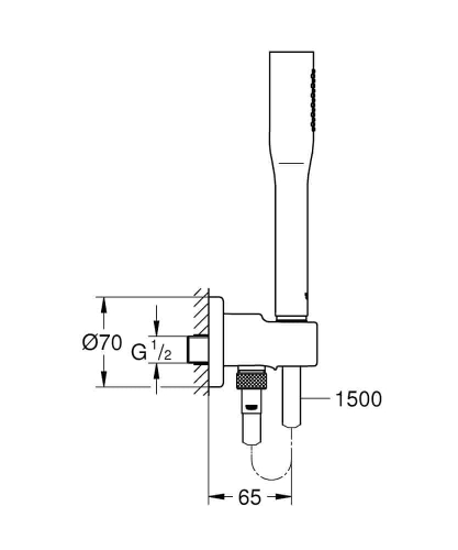 Grohe Su Çıkış Dirsekli El Duş Seti Euphoria Brushed Hard Graphite - 26404AL0 - Thumbnail