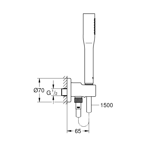 Grohe Su Çıkış Dirsekli El Duş Seti Euphoria Krom - 26404000 - Thumbnail
