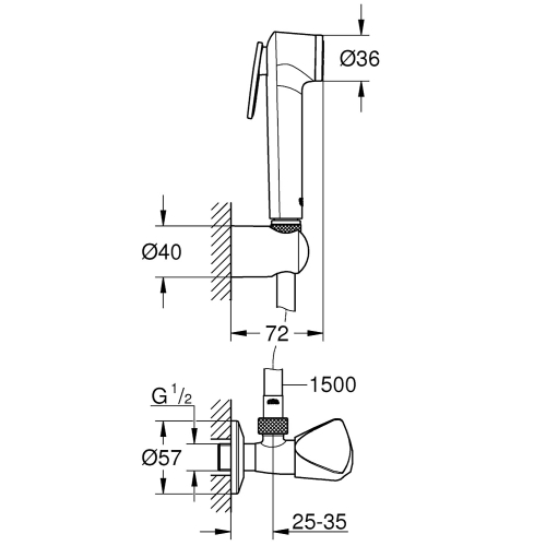 Grohe Taharet Sprey Takımı Tempesta Krom- 26357000 - Thumbnail