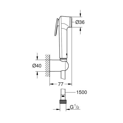 Grohe Taharet Sprey Takımı Tempesta (Vanasız) Krom - 26353000 - Thumbnail