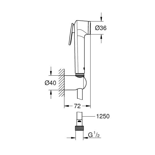 Grohe Taharet Sprey Takımı Tempesta (Vanasız) Krom/Beyaz-26356IL0 - 3