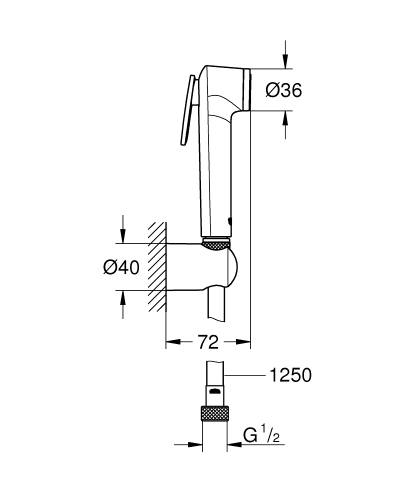 Grohe Taharet Sprey Takımı Tempesta (Vanasız) Krom/Beyaz-26356IL0 - 8
