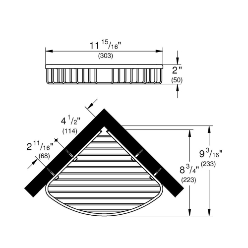 Grohe Tel Sabunluk Köşe 233x303x50 mm BauCosmo. Krom - 40663001 - 2