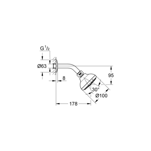 Grohe Tempesta 100 Tepe Duşu Seti 3 Akışlı - 26088001 - Thumbnail