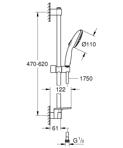 Grohe Tempesta 110 Duş Seti 2 Akışlı Rain,Jet - 27926003 - Thumbnail