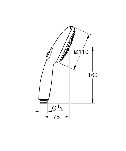 Grohe Tempesta 110 El Duşu 3 Akışlı Krom Rain,Jet,Masaj - 28419003 - Thumbnail