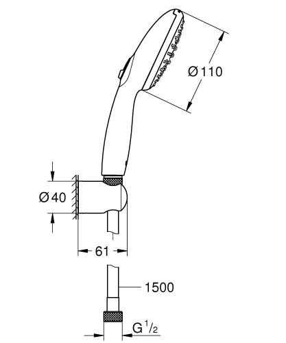 Grohe Tempesta 110 El Duşu Seti 2 Akışlı Rain,Jet - 2780330E - 4
