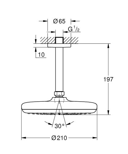 Grohe Tempesta 210 Tepe Duşu Seti 142 Mm, 1 Akışlı- 26414000 - Thumbnail