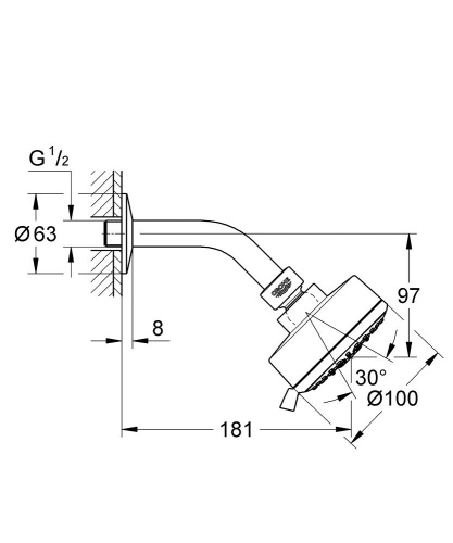 Grohe Tempesta Cosmopolitan 100 Tepe Duşu 4 Akışlı 27869001 - 2
