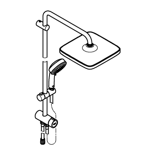 Grohe Tempesta Cosmopolitan System 250 Cube Duvar Bağlantılı, Divertörlü Duş Sistemi - 26694000 - Thumbnail