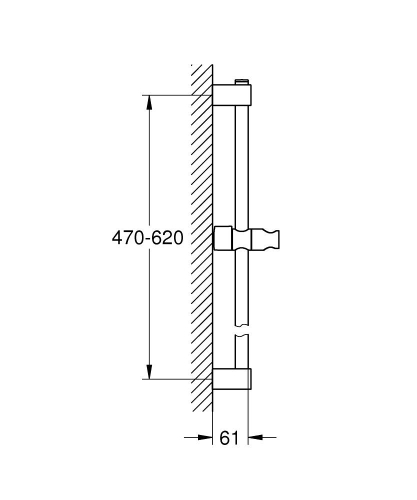 Grohe Tempesta Duş Sürgüsü 600 mm - 27523001 - Thumbnail