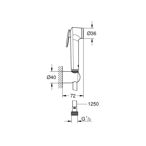 Grohe Tempesta-F Trigger Spray 30 Duş Seti Cool Sunrise - 27513GL1 - Thumbnail