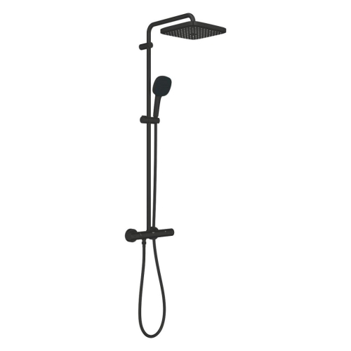 Grohe Tempesta System 250 Cube Duvara Monte Termostatik Bataryalı Duş Sistemi Mat Siyah - 266892431 - 2