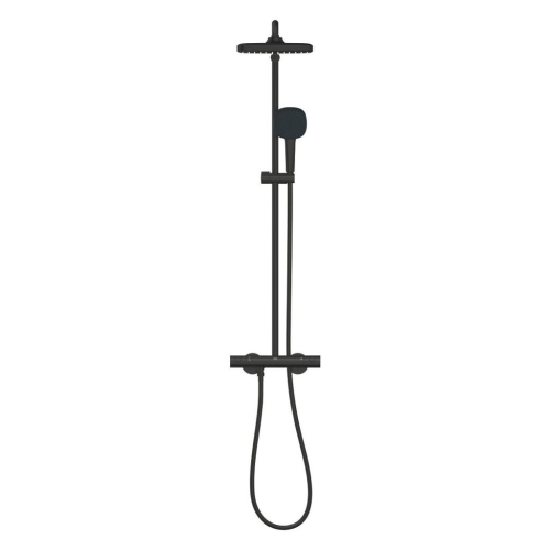 Grohe Tempesta System 250 Cube Duvara Monte Termostatik Bataryalı Duş Sistemi Mat Siyah - 266892431 - 3