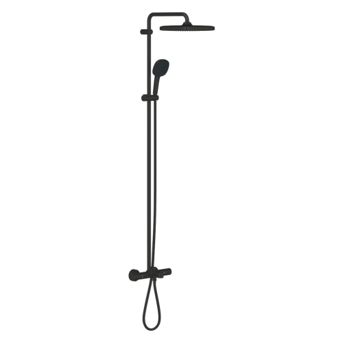 Grohe Tempesta System 250 Cube Duvara Monte Termostatik Bataryalı Duş Sistemi Mat Siyah - 266912431