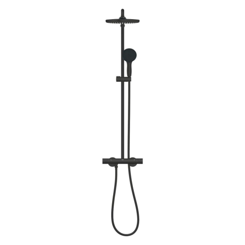 Grohe Tempesta System 250 Duvara Monte Termostatik Bataryalı Duş Sistemi Mat Siyah - 266702431 - 3