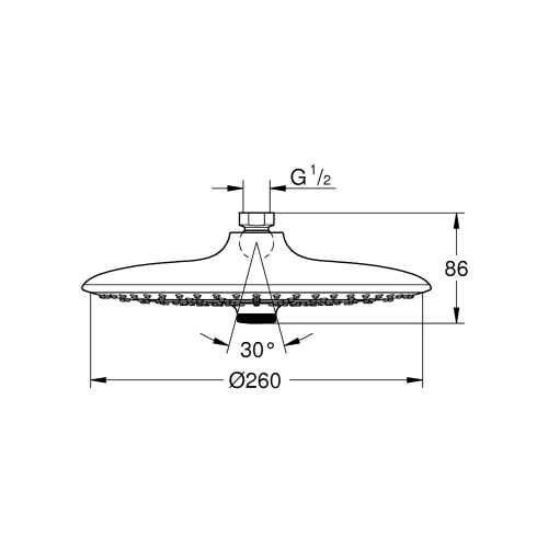Grohe Tepe Duşu 26 cm 3 Akışlı Euphoria Krom - 26455000 - 3