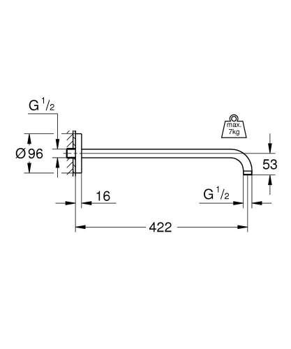 Grohe Rainshower Tepe Duşu Dirseği- 26146000 - Thumbnail