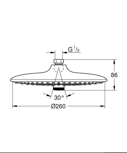 Grohe Euphoria 260 Tepe Duşu, 3 Akışlı- 26456000 - Thumbnail