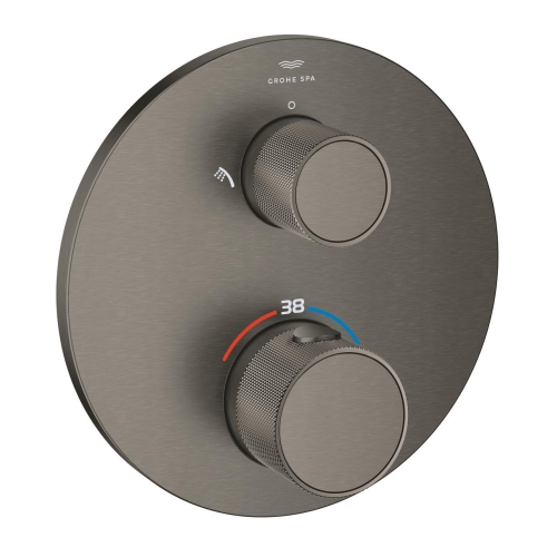 Grohe GROHE SPA|Atrio Private CollectionTermostatik duş bataryası, 2 çıkışlı, entegre kapatma/yönlendirme vanalı, topuzlu - 24396AL0 - Thumbnail