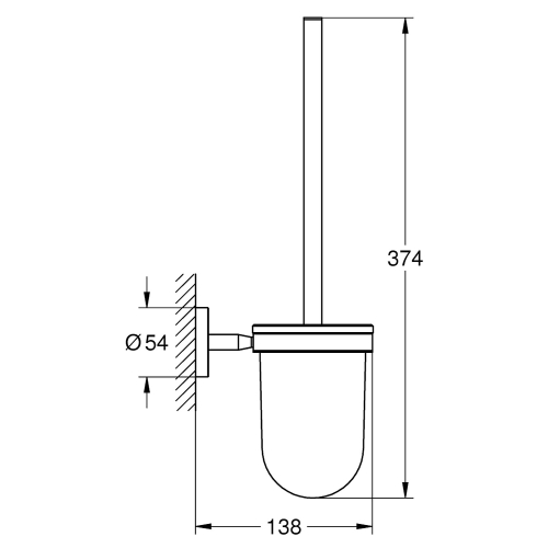 Grohe Tuvalet Fırçalık BauCosmopolitan Krom - 40463001 - Thumbnail